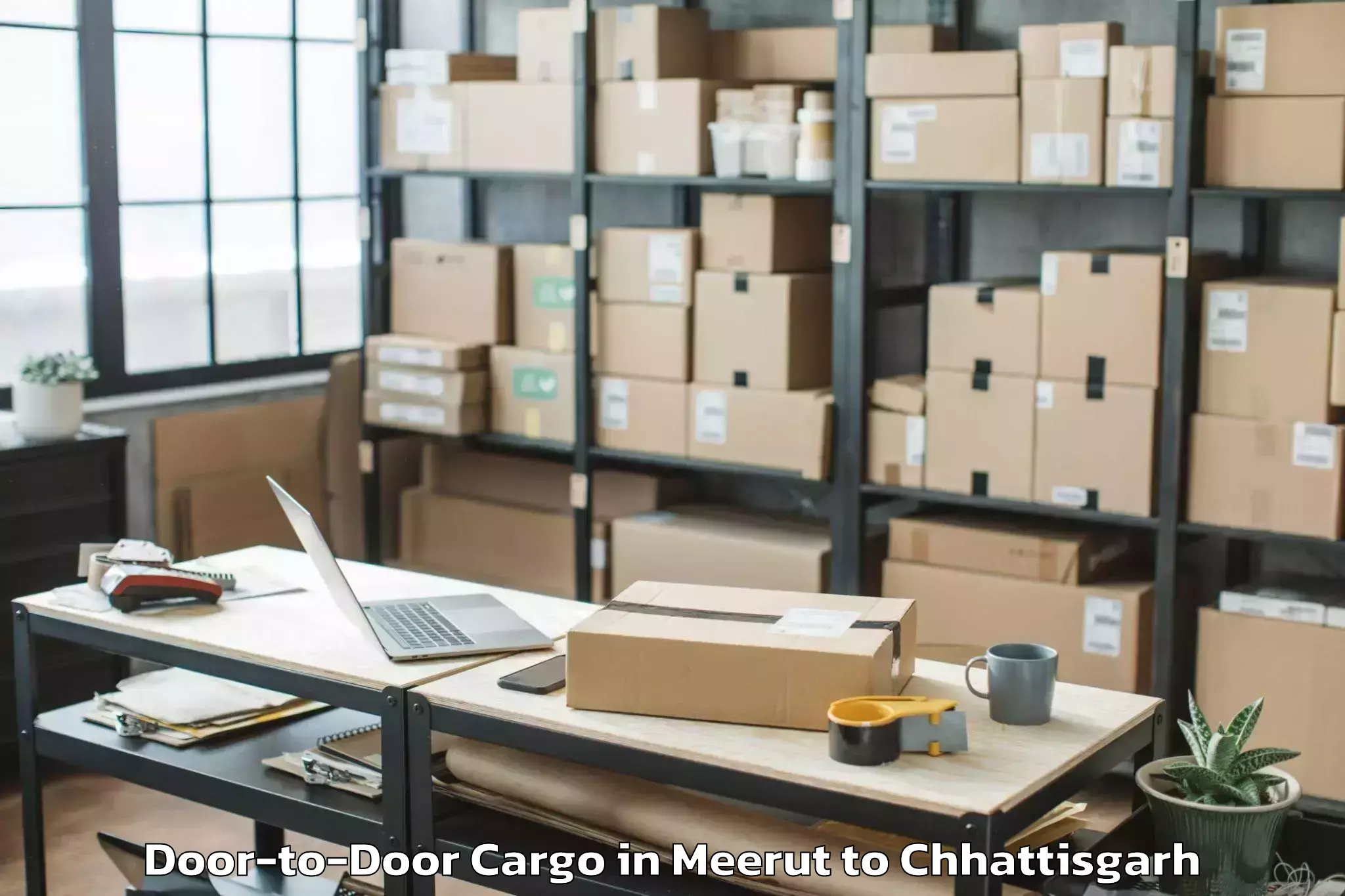 Get Meerut to Bhilai Door To Door Cargo